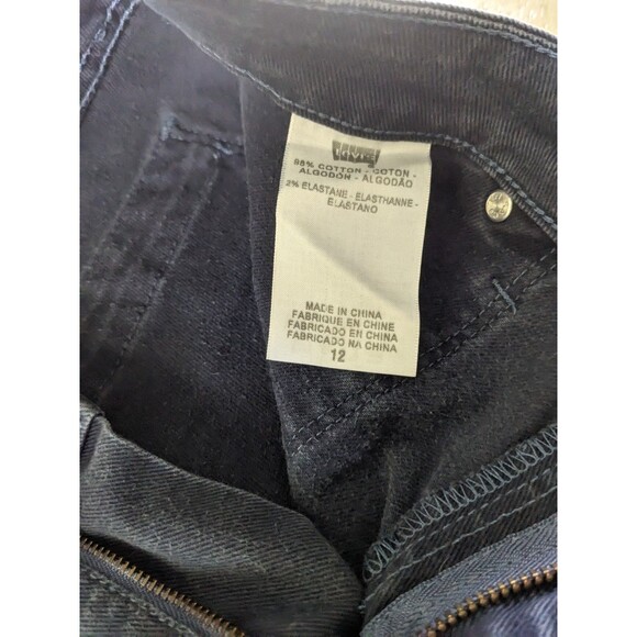 Y2K Style Levi's Jeans Womens 12 Boot Cut Flared Cotton Dark Blue Denim Pants - Picture 6 of 14